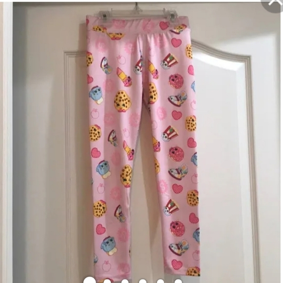 Girl's Shopkins Stretch Pull on Leggings, Pink Multi, Size 4 - Picture 3 of 7